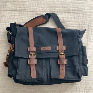Kattee Military Messenger Bag Canvas Leather Shoulder